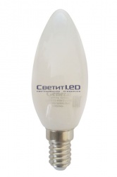 Лампа LED E14(свеча), 6W, 220V, теплый 2700К, 460Lm, филаментная