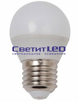 Лампа LED E27(шар), 4W, 220V, теплый 3000К, 320Lm