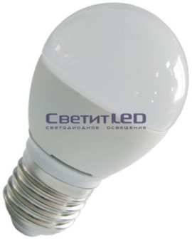 Лампа LED E27(шар), 7W, 220V, теплый 3000К, 600Lm