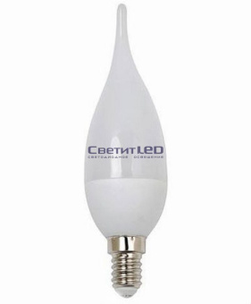 Лампа LED E14(свеча на ветру), 6W, 220V, холодный 6400К, 500Lm