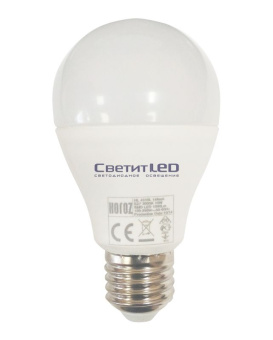 Лампа LED E27(груша), 10W, 220V, теплый 3000К, 1000Lm